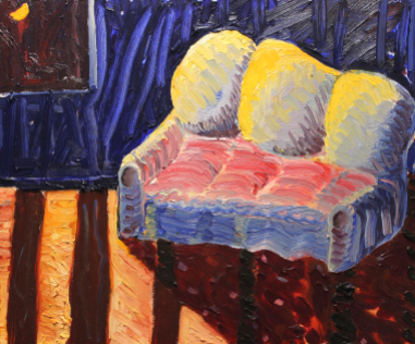 Couch (16x20) - Oil painting made on a hot summer day in Providence, RI